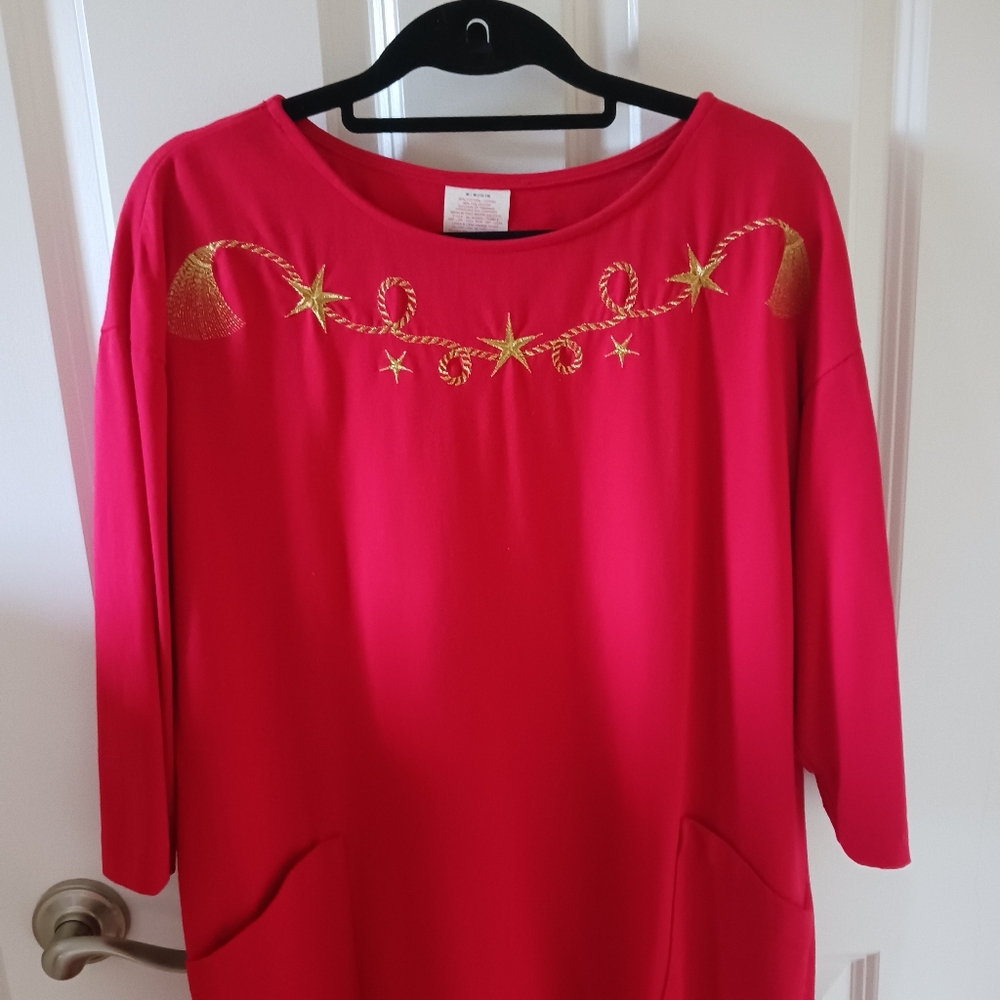 Red Embroidered Dress